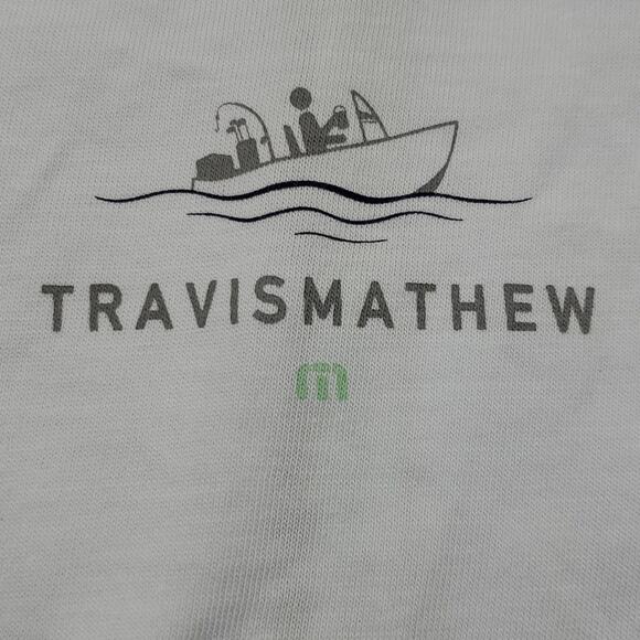 Travis Mathew Men's White Short Sleeve Mountain Money T-shirt Size S - Picture 4 of 8